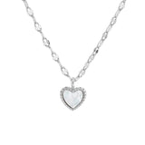 Silver Shell Heart Ladies Necklace Bridal Jewelry Gift