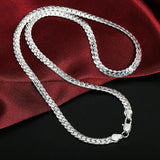 Sterling Silver 6mm Full Sideways Necklace 8/18/20/24 Inch Chain