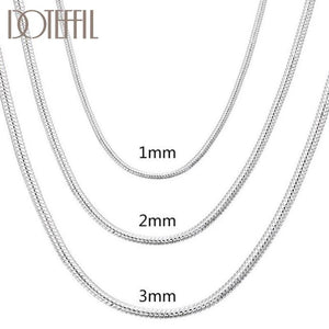 925 Sterling Silver Snake Chain Necklace 1MM/2MM/3MM for Men Women Pendant