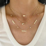18k Silver Plated Star Love Pandent Necklace Long Chain Collar