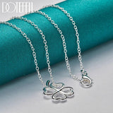 925 Silver Clover Pendant Necklace 16-30 Inch Chain Wedding Jewelry