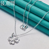 925 Silver Clover Pendant Necklace 16-30 Inch Chain Wedding Jewelry