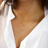Minimalist 925 Silver Crystal Pendant Necklace for Women