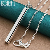 925 Silver Square Column Pendant Necklace For Women