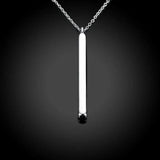 925 Silver Square Column Pendant Necklace For Women