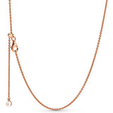 Rose Signature Sliding Clasp Link Chain 925 Silver Necklace