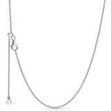 Rose Signature Sliding Clasp Link Chain 925 Silver Necklace