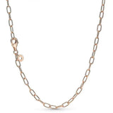 Rose Signature Sliding Clasp Link Chain 925 Silver Necklace
