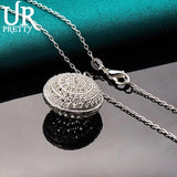 925 Sterling Silver Hollow Round Necklace Snake Chain for Women