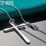 925 Silver Long Cross Pendant Necklace 16-30 Inch Chain Wedding Engagement Charm