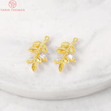 6PCS 8x17MM Leaf Charm Pendants for Jewelry Making