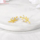 6PCS 8x17MM Leaf Charm Pendants for Jewelry Making