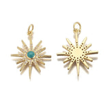 2pcs Stainless Steel Star Charms Crystal Pendant DIY Craft Making