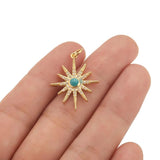 2pcs Stainless Steel Star Charms Crystal Pendant DIY Craft Making