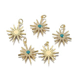2pcs Stainless Steel Star Charms Crystal Pendant DIY Craft Making