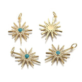 2pcs Stainless Steel Star Charms Crystal Pendant DIY Craft Making
