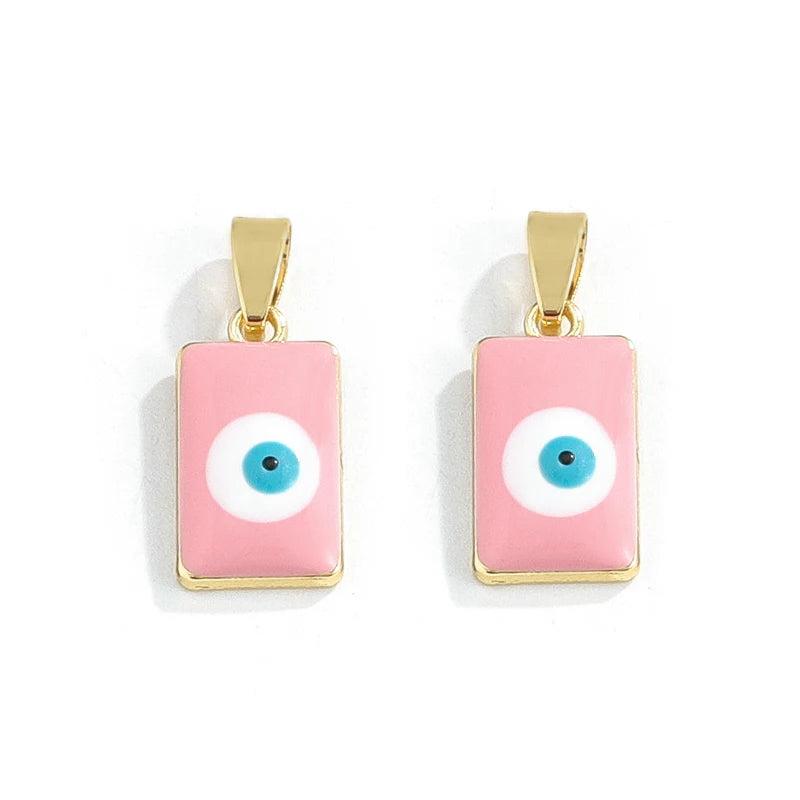 10Pcs Evil Eyes Pendants Lucky Eyes Charms DIY Necklace Making