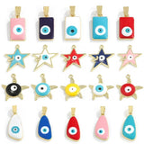 10Pcs Evil Eyes Pendants Lucky Eyes Charms DIY Necklace Making