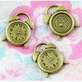 50pcs Clock Charms Antique Bronze Plated Pendants DIY Jewelry Making