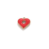 4Pcs Stone Stainless Steel Peach Heart Enamel Charms for DIY Earrings
