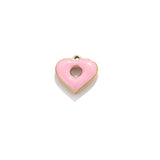 4Pcs Stone Stainless Steel Peach Heart Enamel Charms for DIY Earrings