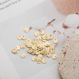 50Pcs Raw Brass Flat Round Circle Tags Charms 6mm Disc Pendant