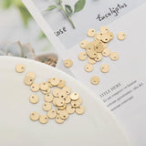50Pcs Raw Brass Flat Round Circle Tags Charms 6mm Disc Pendant