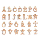 26PCS Bling Alphabet Letter Charms A-Z Rhinestone Pendant Earring Bracelet