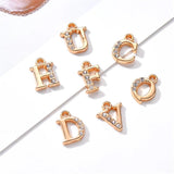 26PCS Bling Alphabet Letter Charms A-Z Rhinestone Pendant Earring Bracelet