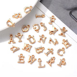 26PCS Bling Alphabet Letter Charms A-Z Rhinestone Pendant Earring Bracelet