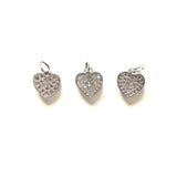 5pcs Small Heart Pendant Clear Zirconia Charm for DIY Jewelry Making
