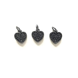5pcs Small Heart Pendant Clear Zirconia Charm for DIY Jewelry Making