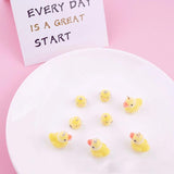 10 Flocked Duck/chick Pendant Yellow Resin Animals Flocking Micro Velvet DIY Jew