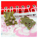 50pcs Antique Bronze Castle House Pendant Charms for DIY Jewelry Making
