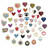 50pcs Heart Metal Charms for DIY Jewelry Making