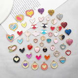 50pcs Heart Metal Charms for DIY Jewelry Making