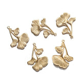 20Pcs Brass Ginkgo Leaf Charms Pendants Diy Jewelry Findings