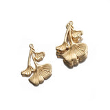 20Pcs Brass Ginkgo Leaf Charms Pendants Diy Jewelry Findings