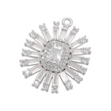 Geometric Rectangle Crystal Pendant Flower Charms for DIY Earrings
