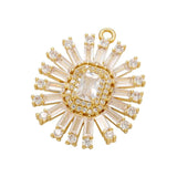 Geometric Rectangle Crystal Pendant Flower Charms for DIY Earrings