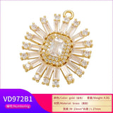 Geometric Rectangle Crystal Pendant Flower Charms for DIY Earrings