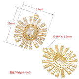 Geometric Rectangle Crystal Pendant Flower Charms for DIY Earrings