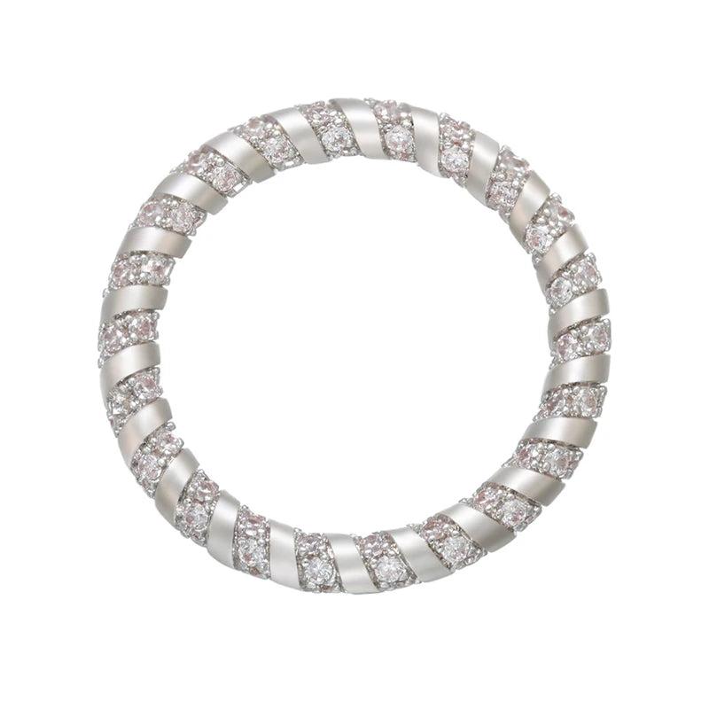 CZ Crystal Round Pendant for DIY Earrings Charms VJ30