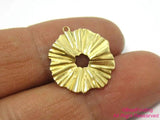 50pcs Raw Brass Earrings Charms Findings 19x17mm Wavy Round Pendant