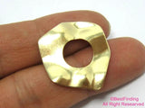30pcs Hammered Raw Brass Oval Charm Geometric Findings R465