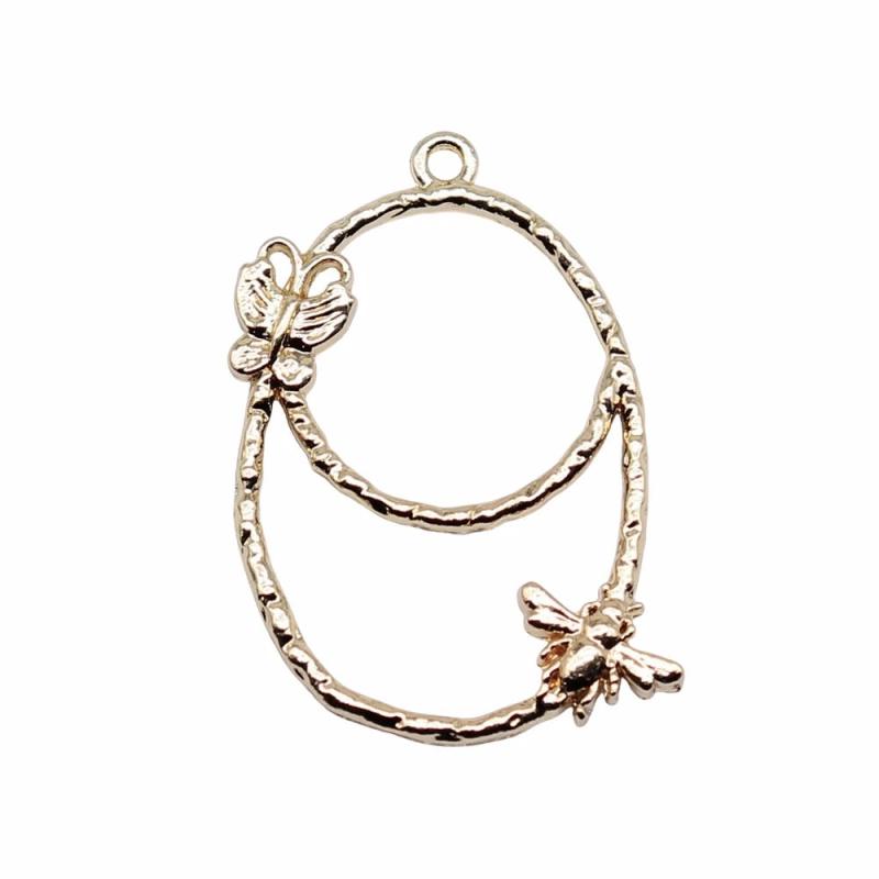 10pcs KC Bee Butterfly Charms Pendant For Jewelry Making