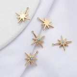 4Pcs Celestial Star Charms Pendants DIY Earrings Necklaces Jewelry Making