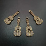 Nashville Guitar Charms Tibetan Silver Antique Bronze 31x11mm