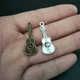 Nashville Guitar Charms Tibetan Silver Antique Bronze 31x11mm