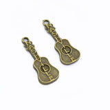 Nashville Guitar Charms Tibetan Silver Antique Bronze 31x11mm